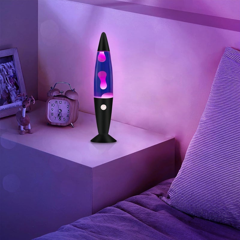 Vanful Store 16 Inches Purple Magma Lamp with White Wax Black Base Soothing Liquid Motion Lamp Home Decoration Bedroom Living Room Night Light for Adults Kids Boys Girls - Image 2